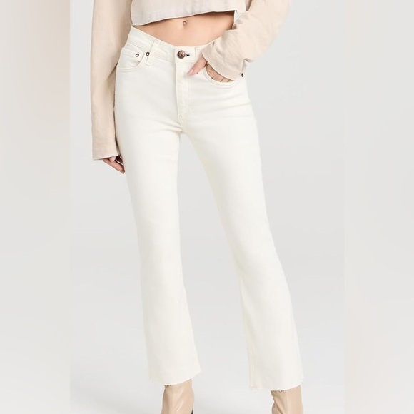 rag & bone Pants - Rag & Bone Peyton Mid Rise Bootcut in Ecru